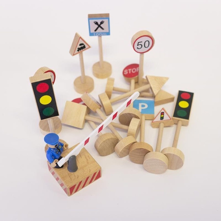 Kids Toys My Happy Helpers Wooden Train Sets | Wooden Traffic Signs