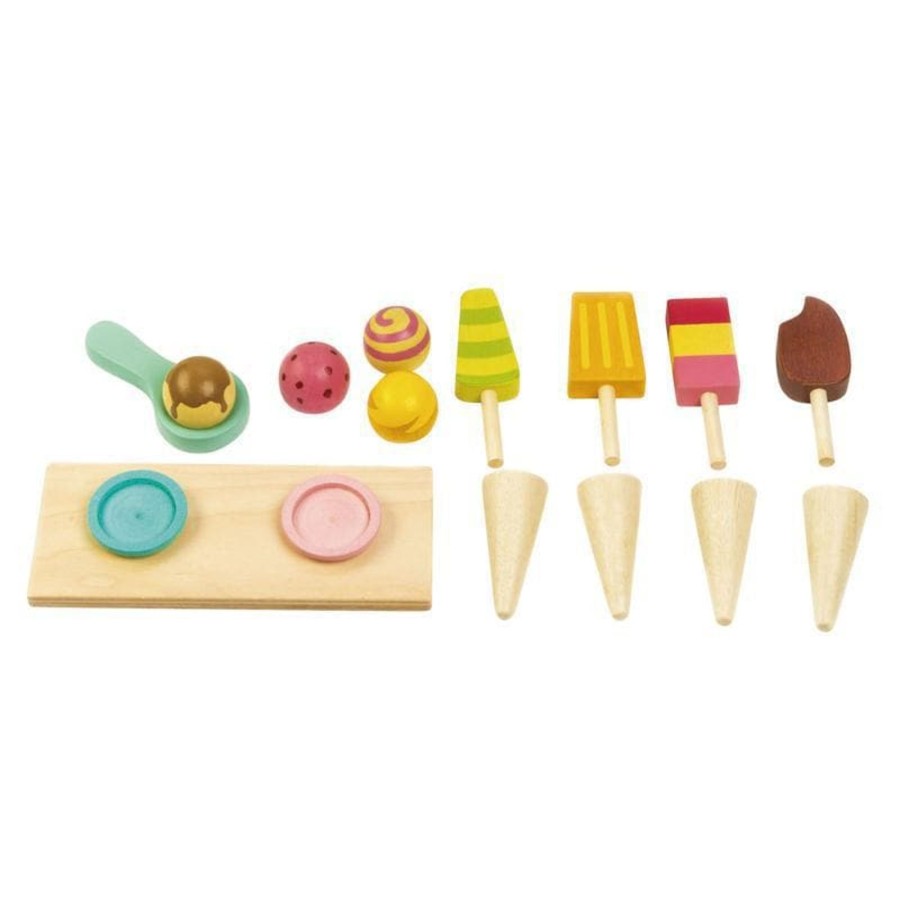 Kids Toys Tender Leaf Toys Kitchen Accessories | Push Along Ice Cream Cart