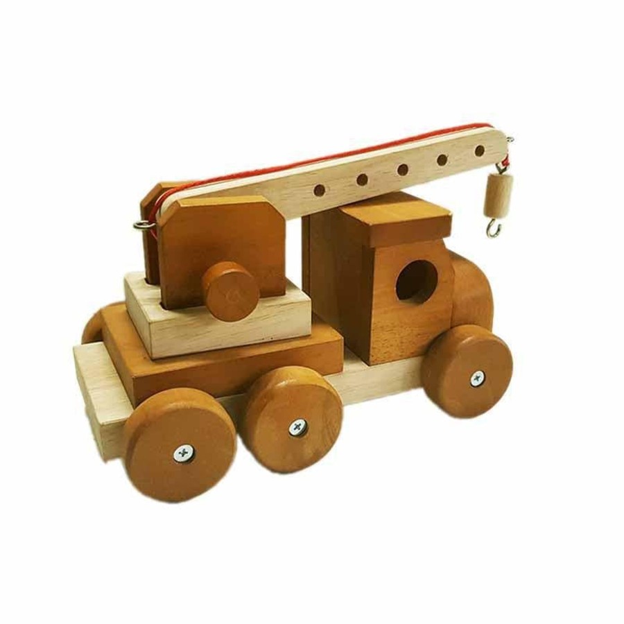 Kids Toys Qtoys Wooden Toy Cars | Wooden Construction Crane