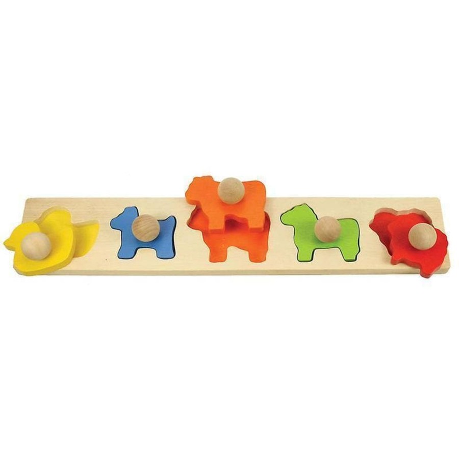 Kids Toys Bigjigs Wooden Puzzles | Animal Matching Board