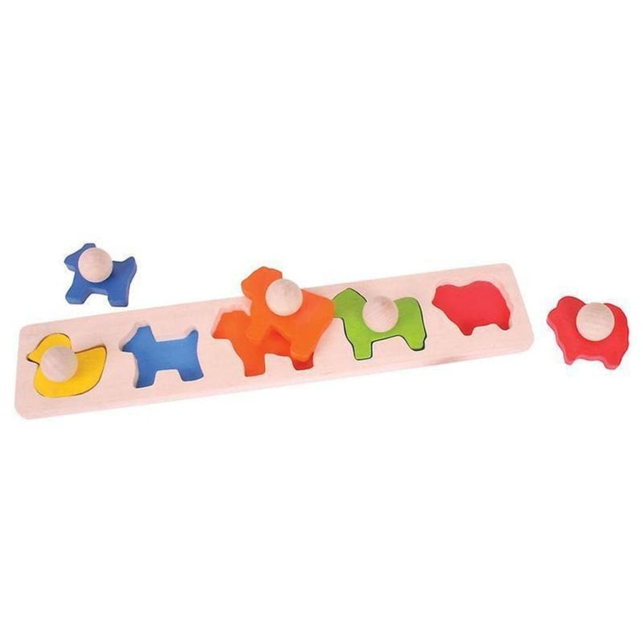 Kids Toys Bigjigs Wooden Puzzles | Animal Matching Board