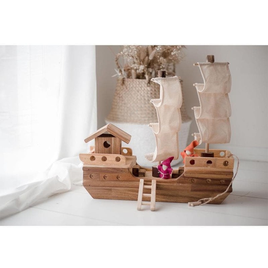 Kids Toys Qtoys Toy Boats | Wooden Pirate Ship