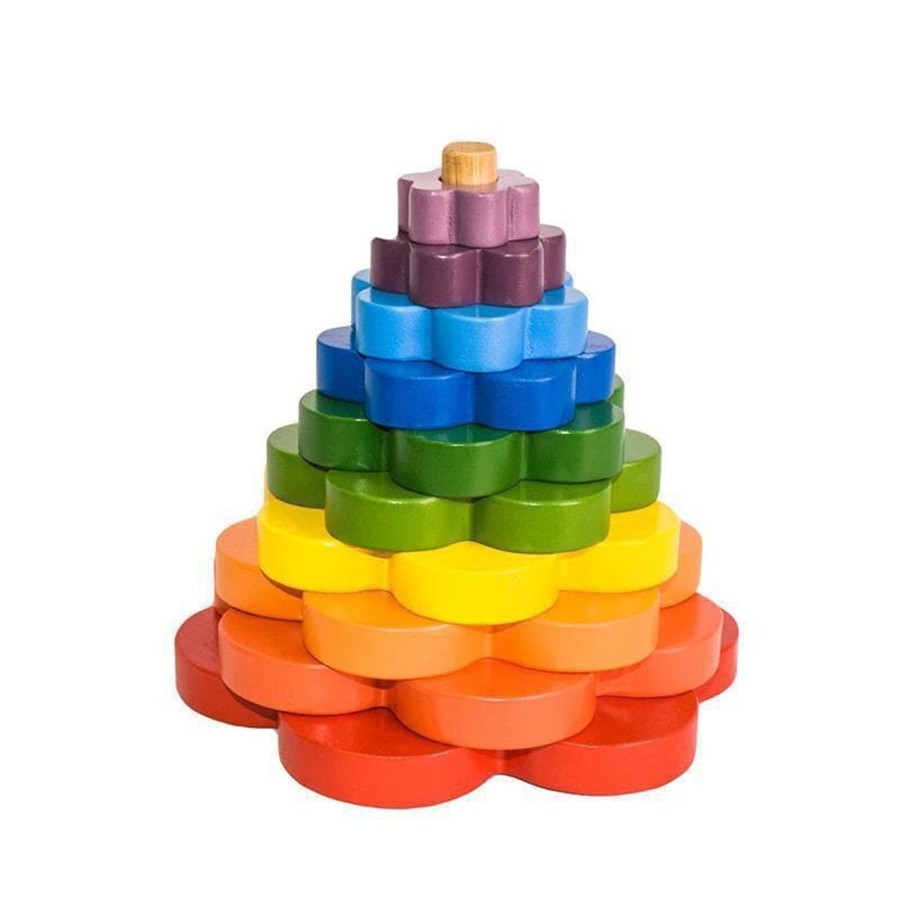 Kids Toys Qtoys Wooden Toys | Stacking Flowers