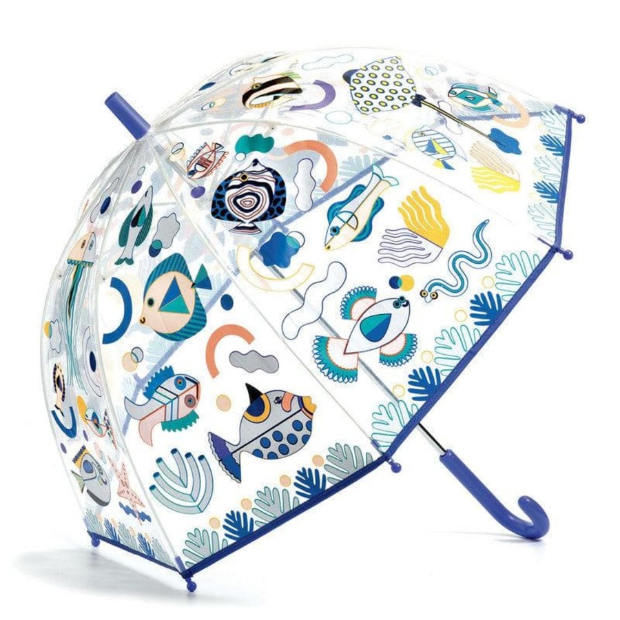 Kids Toys Djeco Kids Umbrellas | Fish Themed Colour Change Pvc Child Umbrella