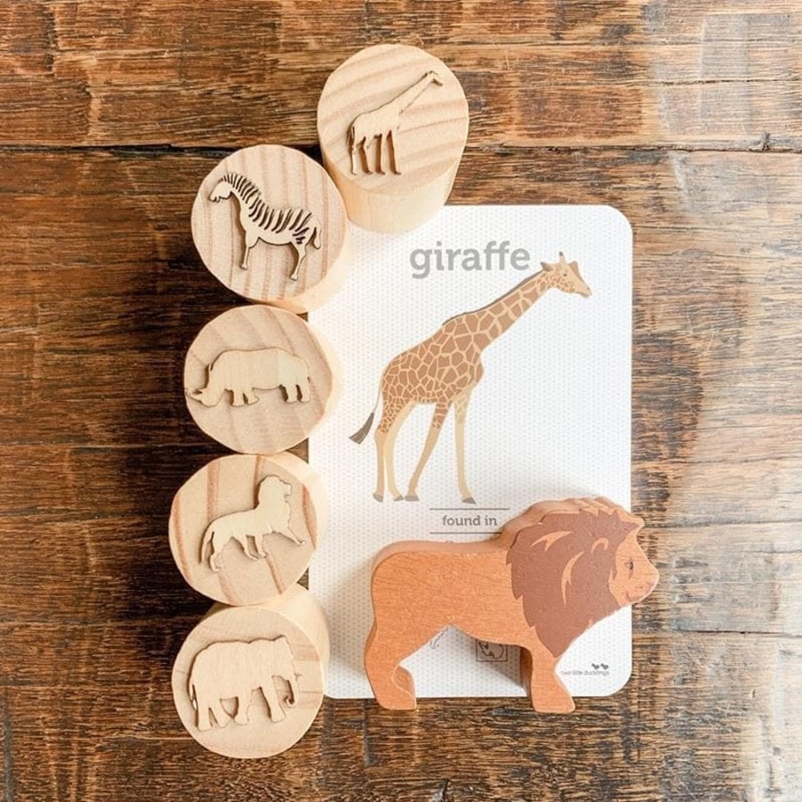 Kids Toys My Happy Helpers Wooden Stamps | African Animal Playdough Stamps