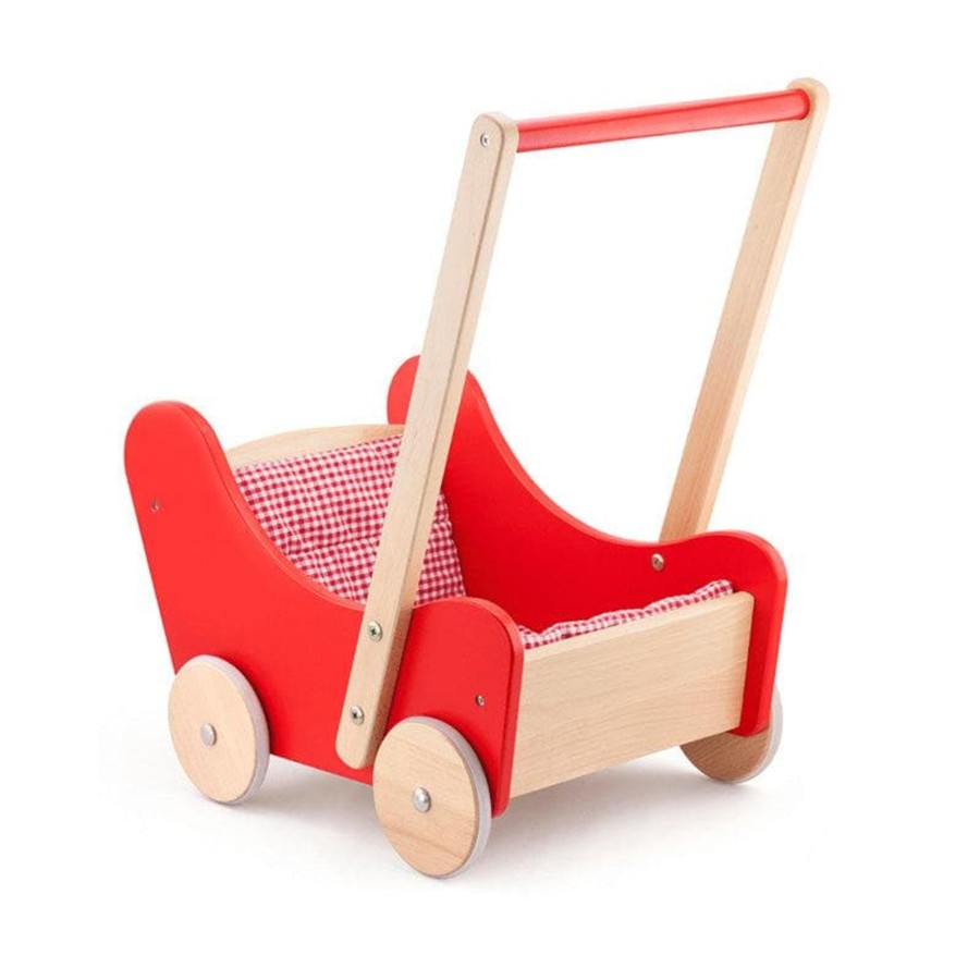 Kids Toys Viga Toys Wooden Doll Prams | Doll Buggy - Red