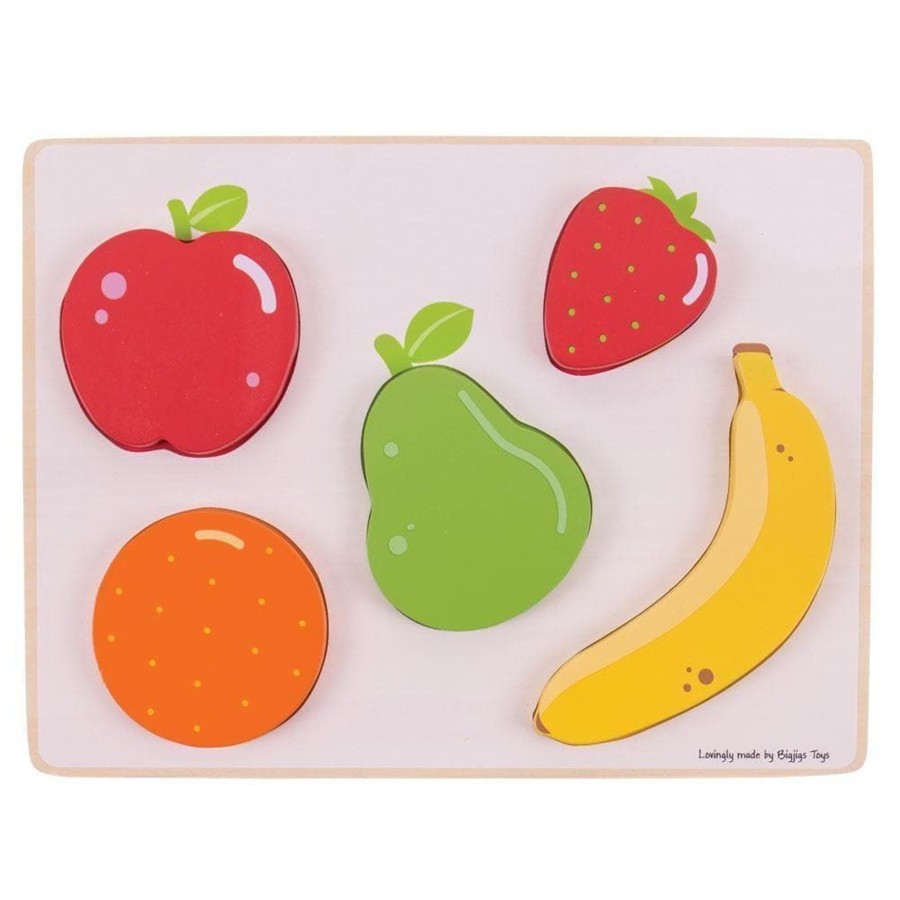 Kids Toys Bigjigs Wooden Food Sets | Lift And See Fruit Puzzle