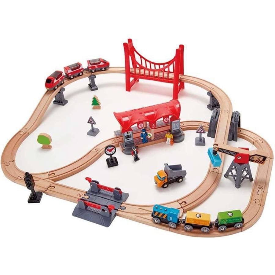 Kids Toys Hape Wooden Train Sets | Busy City Rail Set