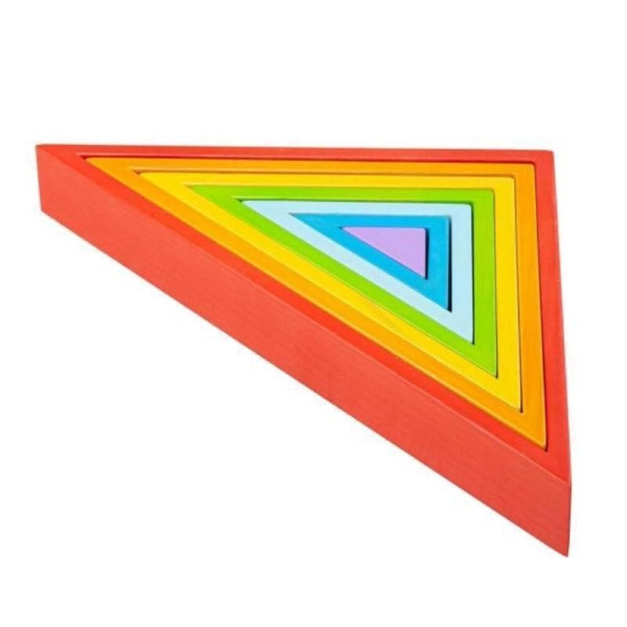 Kids Toys Bigjigs Wooden Rainbows | Wooden Stacking Triangles