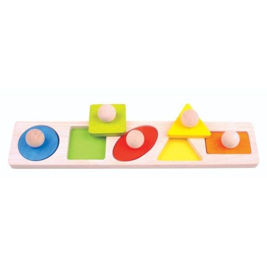 Kids Toys Bigjigs Wooden Puzzles | Shape Matching Board