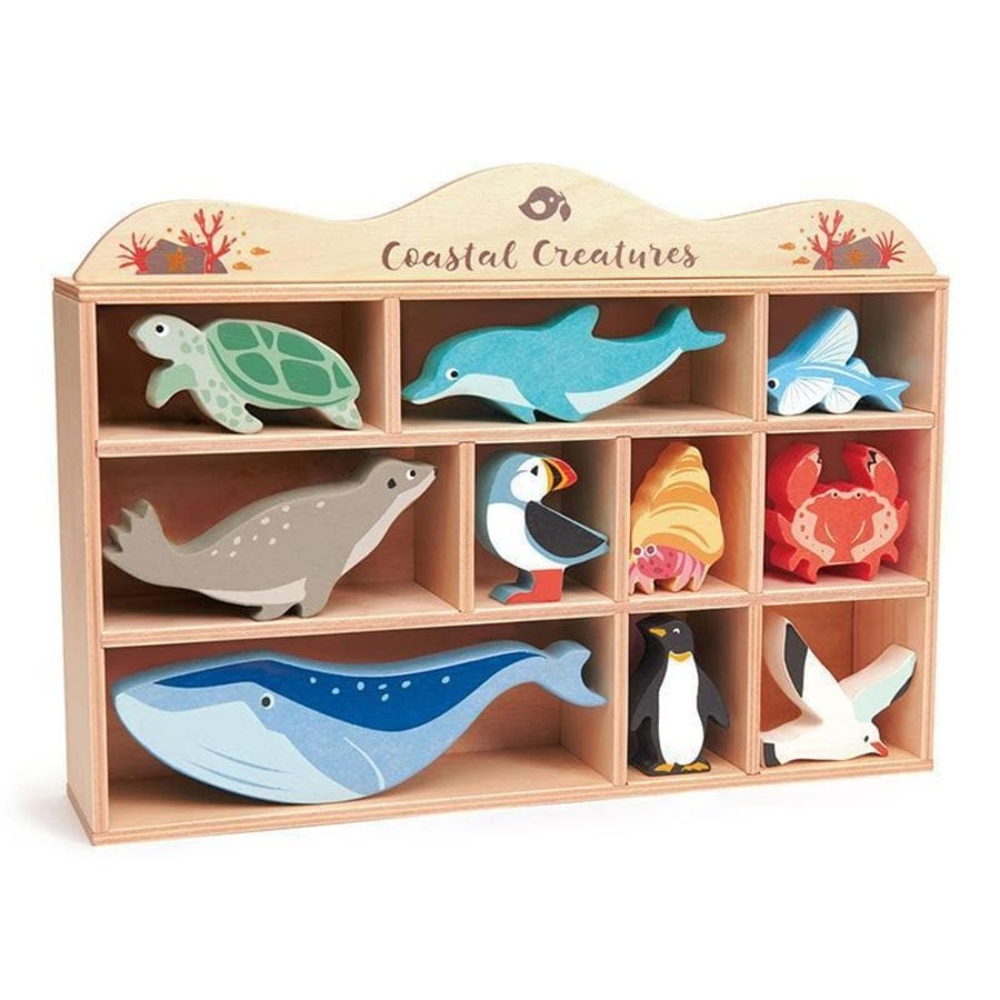 Kids Toys Tender Leaf Toys Small World Play | Coastal Animals Display Shelf Set