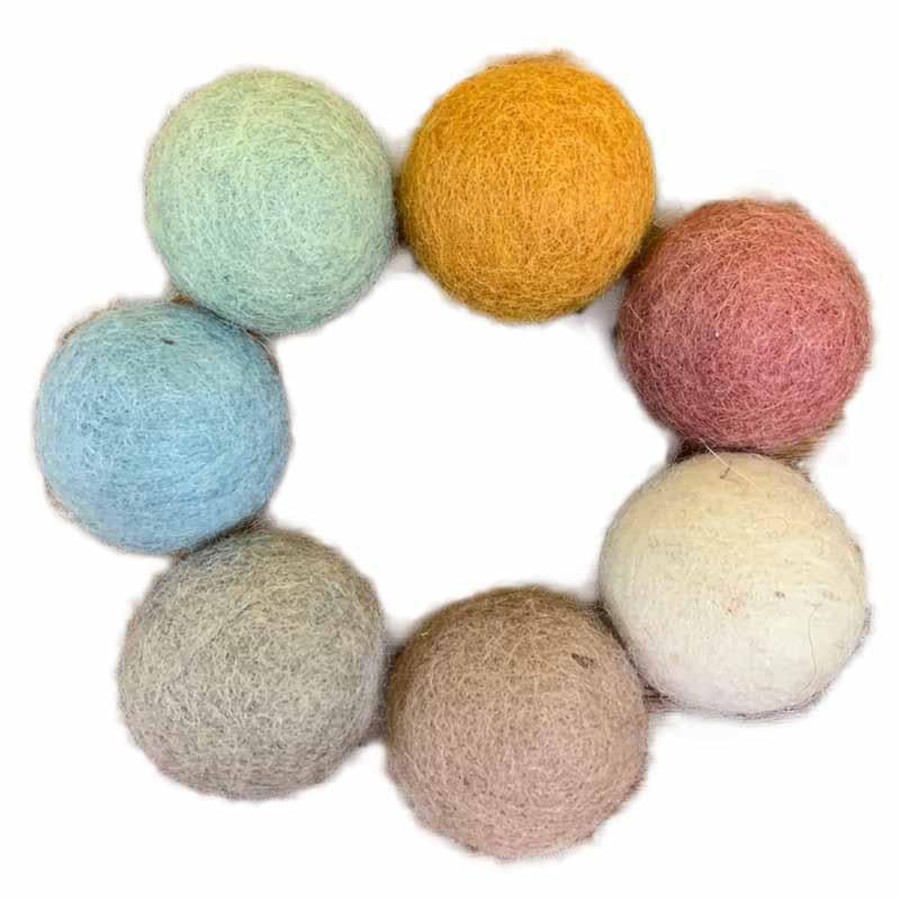 Kids Toys Papoose Loose Parts Play | Earth Felt Balls 5Cm/7 Pieces