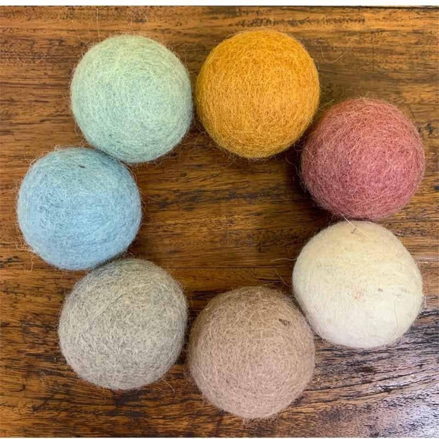 Kids Toys Papoose Loose Parts Play | Earth Felt Balls 5Cm/7 Pieces