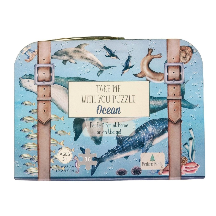 Kids Toys Modern Monty Wooden Puzzles | Ocean 'Take Me With You' Puzzle