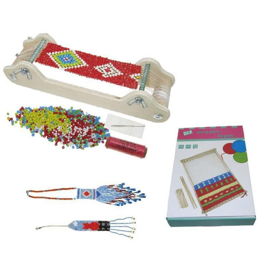 Kids Toys Kaper Kidz Craft Kits | Wooden Bead Loom Craft Kit