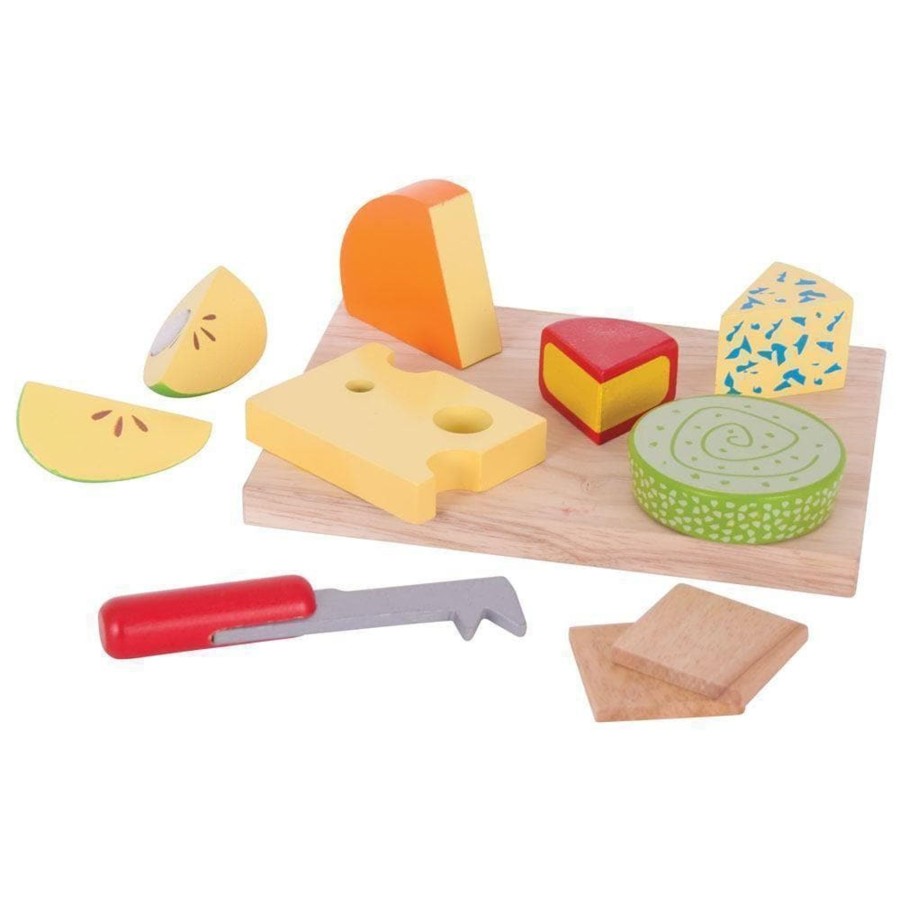 Kids Toys Bigjigs Wooden Food Sets | Bigjigs Wooden Cheese Board Food Set