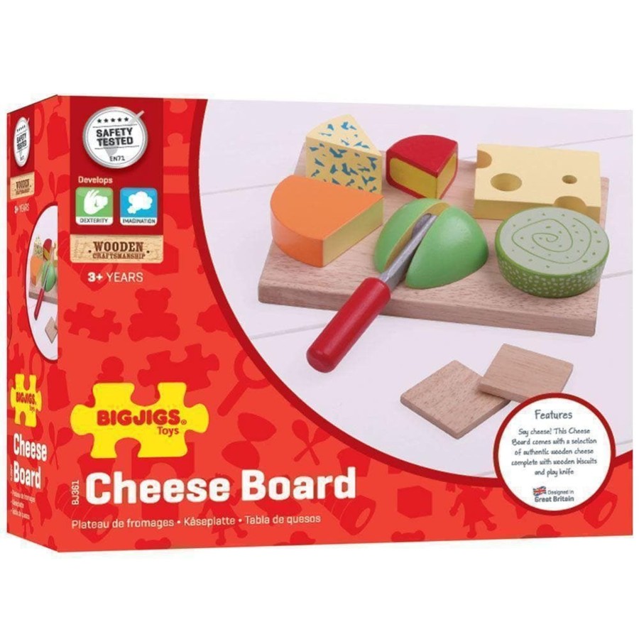 Kids Toys Bigjigs Wooden Food Sets | Bigjigs Wooden Cheese Board Food Set