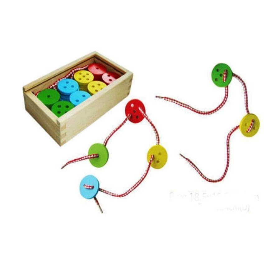 Kids Toys Fun Factory Lacing And Threading | Lacing Buttons - 40Pc With 2 Laces