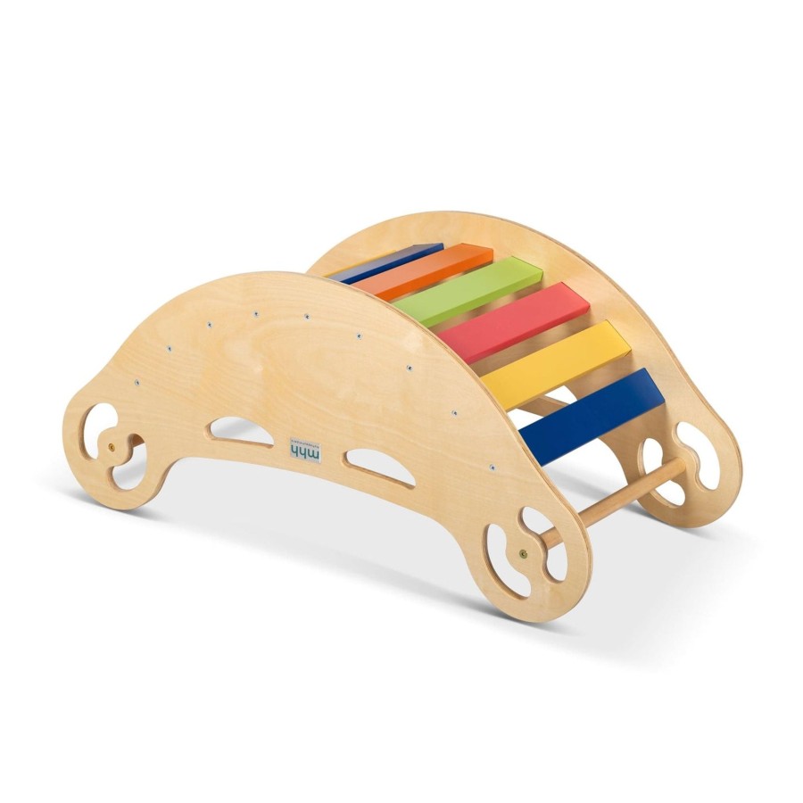 Piklers My Happy Helpers | Wooden Boat Rocker & Climber - Bright