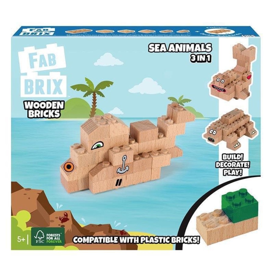 Kids Toys FabBrix Wooden Animals | Sea Animals