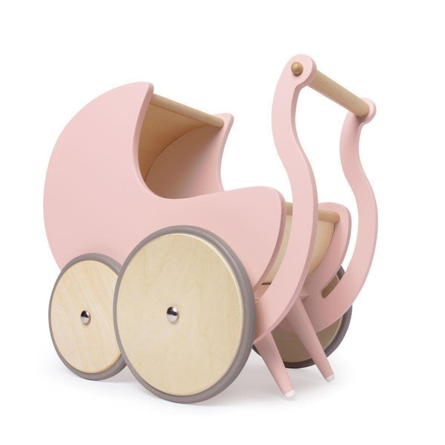 Kids Toys Kinderfeets Wooden Doll Prams | Kinderfeets Walker Pram Rose