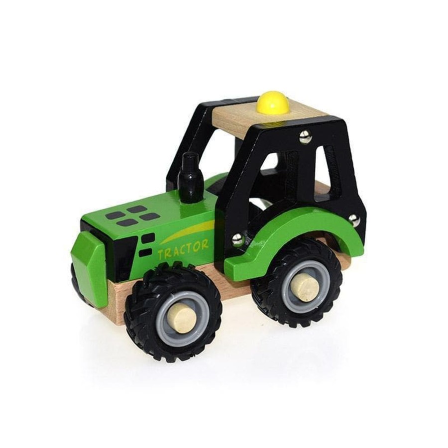 Kids Toys Koala Dream Farm Animals | Wooden Tractor - Green/Red