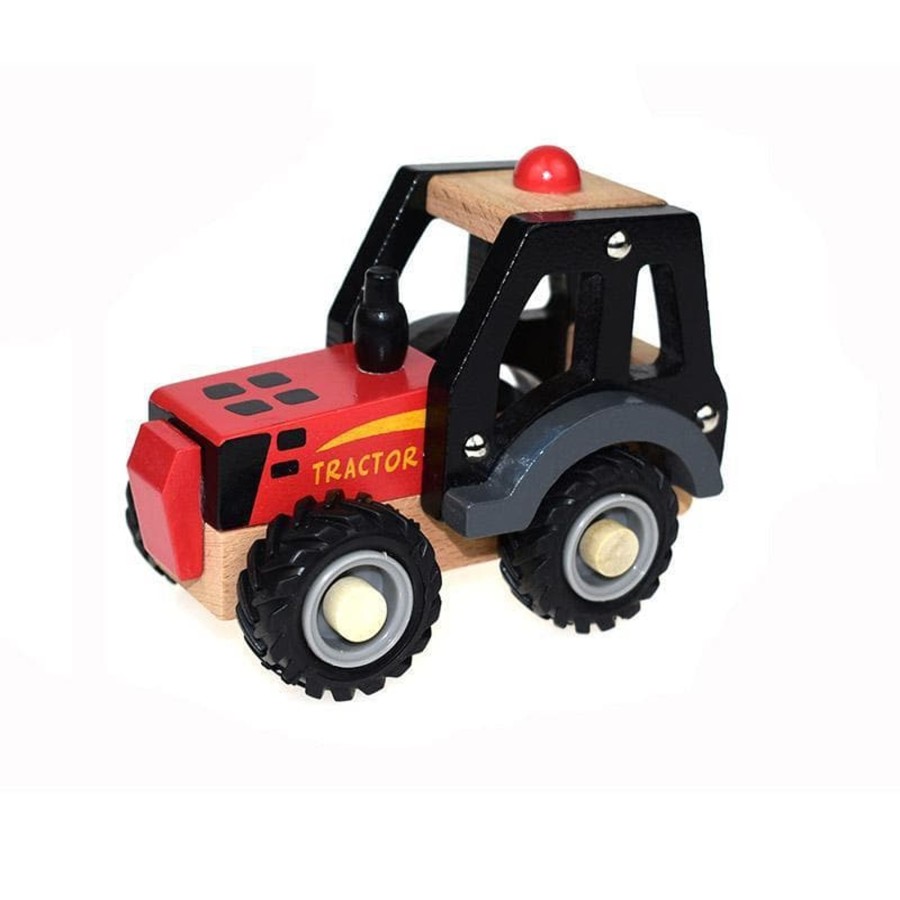 Kids Toys Koala Dream Farm Animals | Wooden Tractor - Green/Red