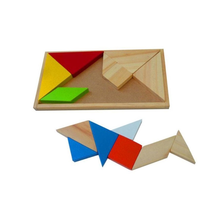 Kids Toys Qtoys Wooden Toys | Double Tangram