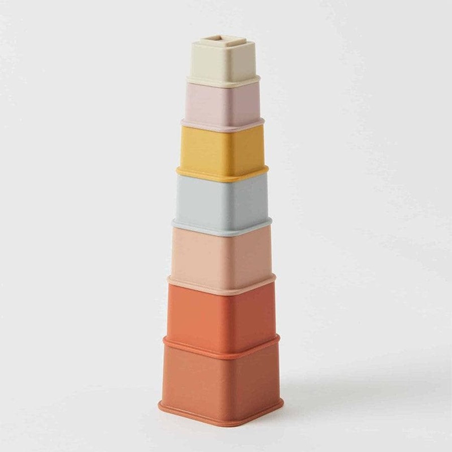 Babies & Toddlers Nordic Kids Stacking Toys | Charli Silicone Square Stacker