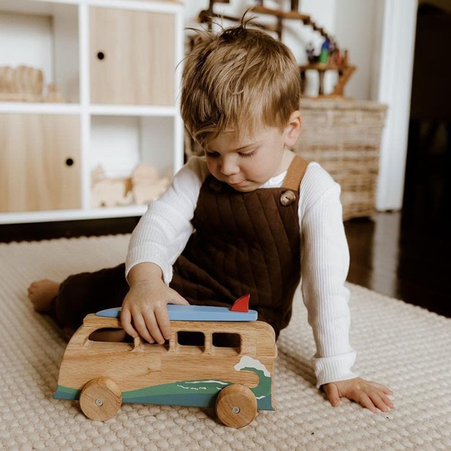 Kids Toys Qtoys Wooden Toy Cars | Wooden Surfing Van