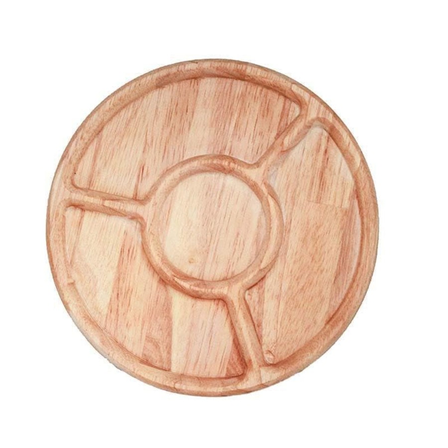 Kids Toys Qtoys Wooden Sorting Trays | Round Divided Feeding Tray