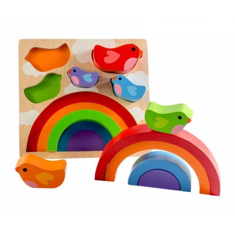 Kids Toys Kiddie Connect Wooden Puzzles | Bird And Rainbow Puzzle