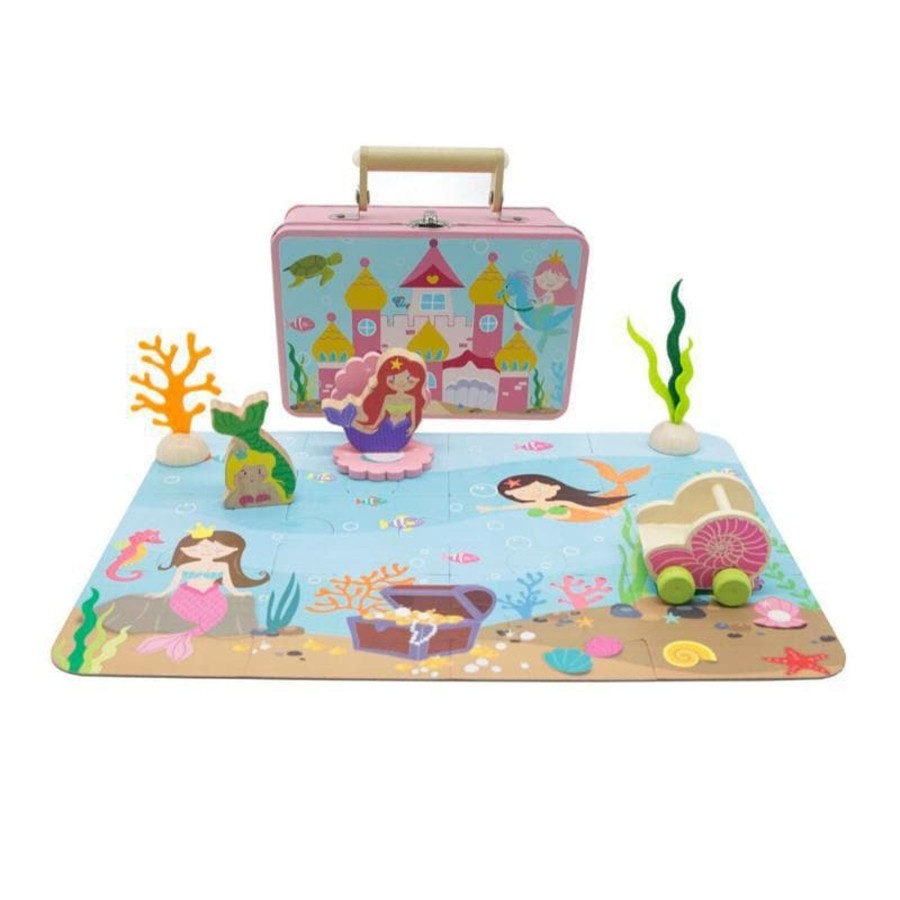 Kids Toys Kaper Kidz Small World Play | Mermaid Playset In Tin Case