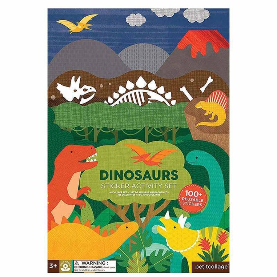 Kids Toys Petit Collage Colour & Paint | Dinosaurs Sticker Activity Set