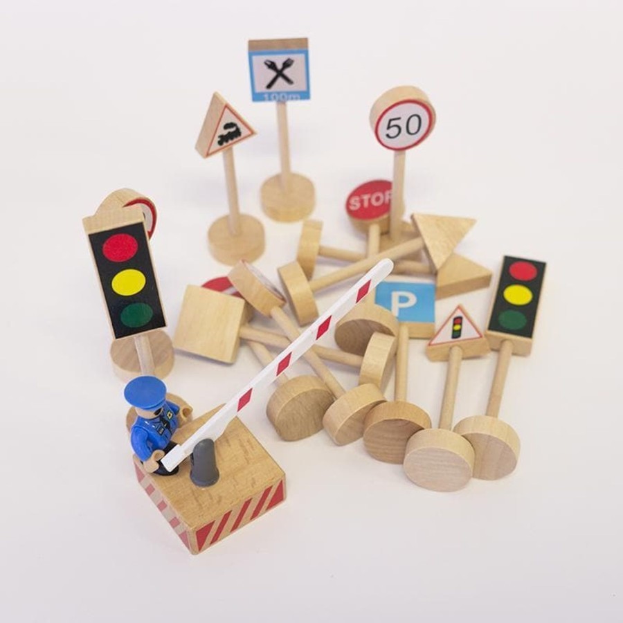 Kids Toys My Happy Helpers Wooden Toy Cars | Wooden Traffic Signs