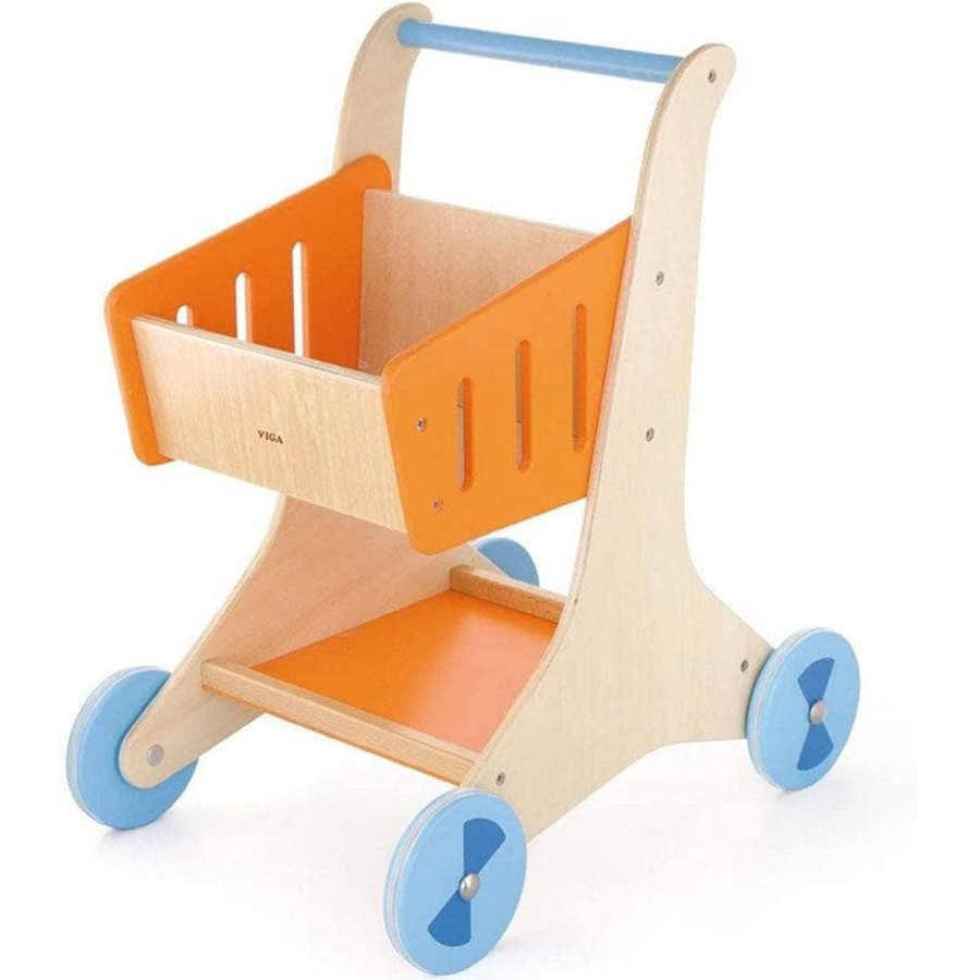 Kids Toys Viga Toys Wooden Food Sets | Wooden Shopping Cart