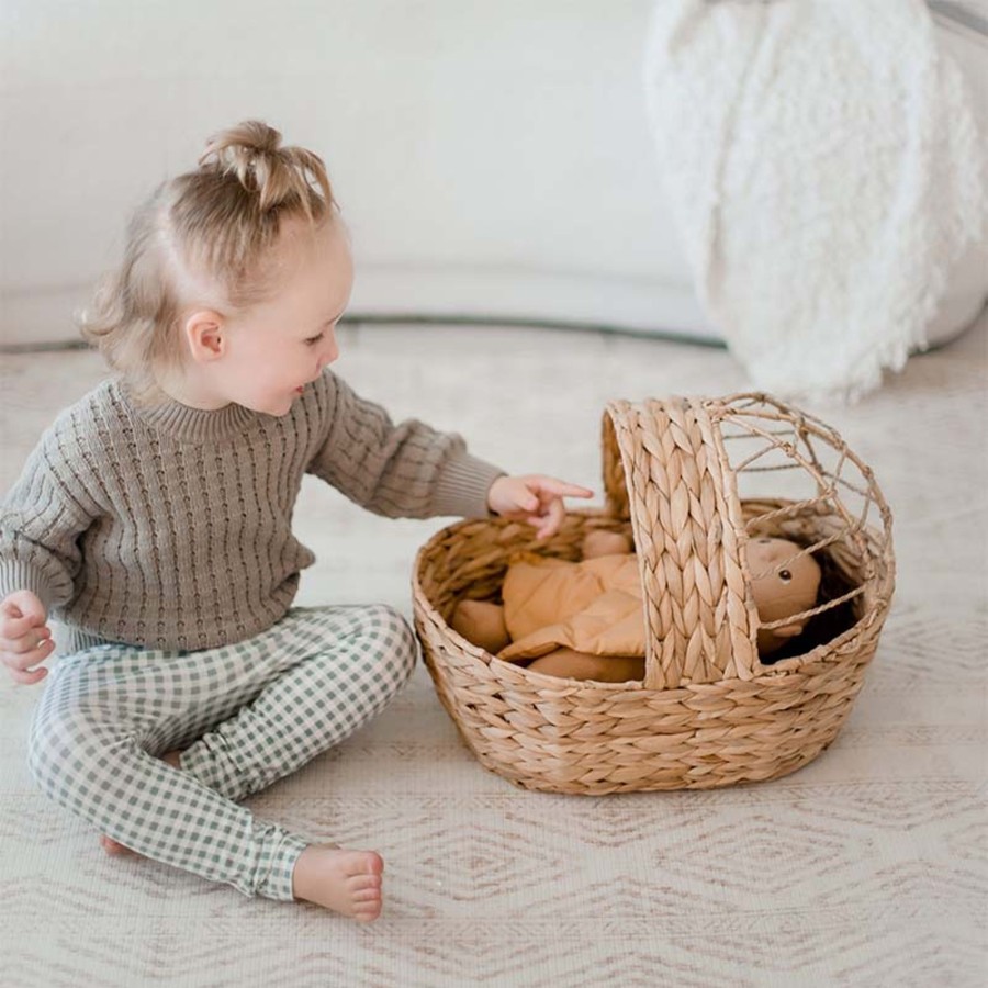 Kids Toys Qtoys Role Play | Jute Doll Basket