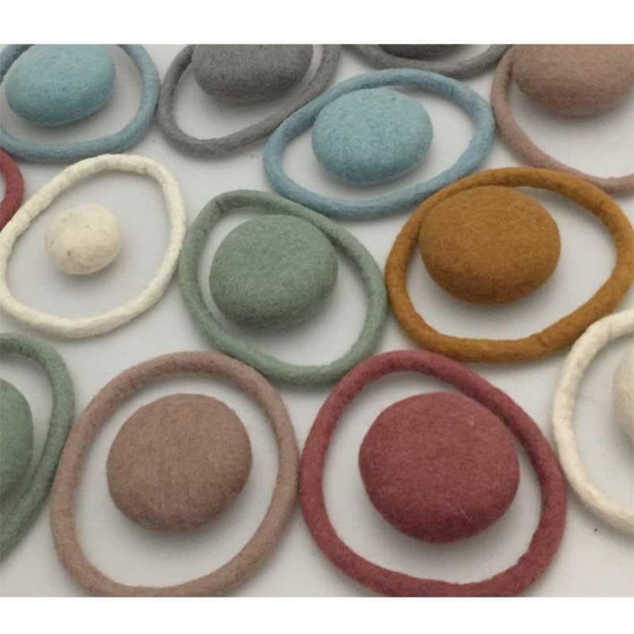 Kids Toys Papoose Loose Parts Play | Earth Felt Rings - 28 Pieces