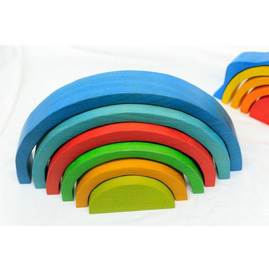 Kids Toys Qtoys Wooden Rainbows | Color Rainbow Blocks - 6Pcs