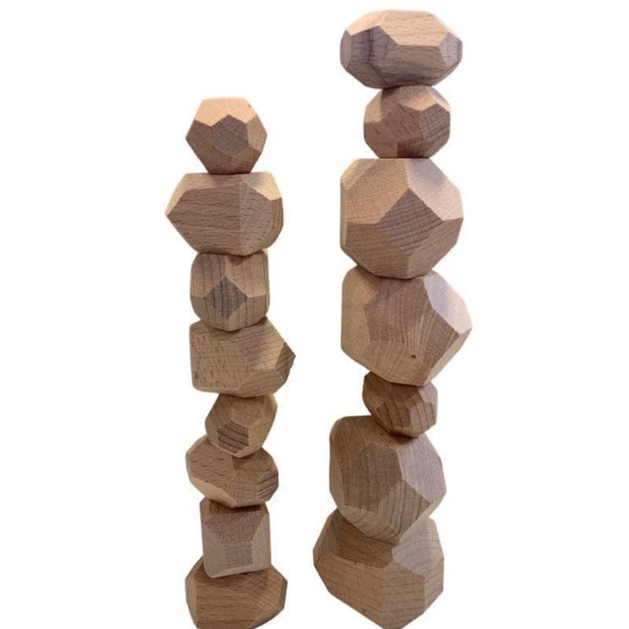 Babies & Toddlers My Happy Helpers Stacking Toys | Beech Wood Stacking Stones Gems