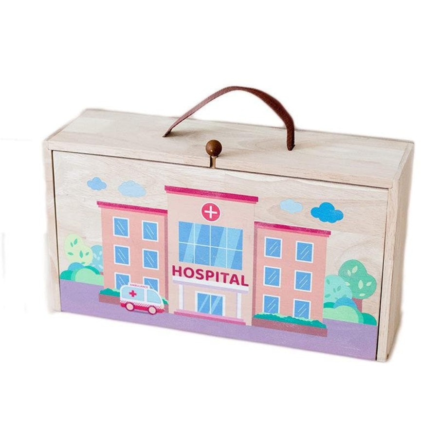 Kids Toys Qtoys Wooden Doll Houses | Portable Hospital Set