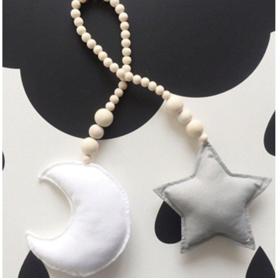 Babies & Toddlers My Happy Helpers Playroom Decor | Star And Moon - Wooden Bead Garlands