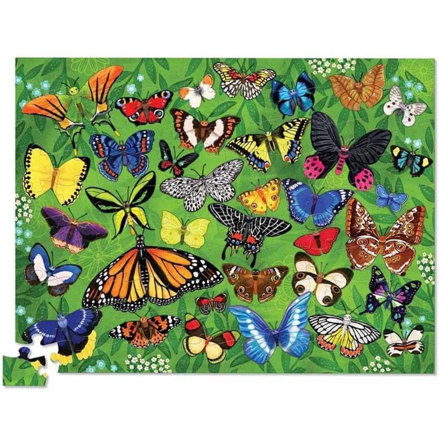 Kids Toys Crocodile Creek Wooden Puzzles | 36 Animal Puzzle 100Pc - Butterflies