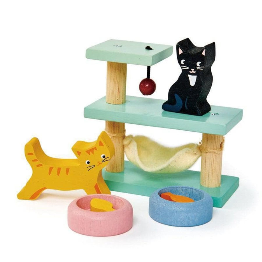 Kids Toys Tender Leaf Toys Wooden Doll Houses | Pet Cat Set