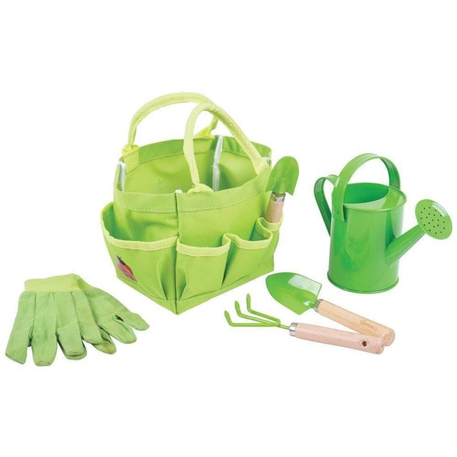 Kids Toys Bigjigs Gardening Toys | Wooden Gardening Tools With Bag