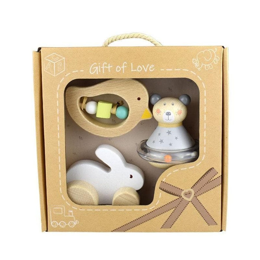 Babies & Toddlers Kaper Kidz Pull Along Toys | Calm And Breezy Baby Gift Set - Bunny Bird Bear