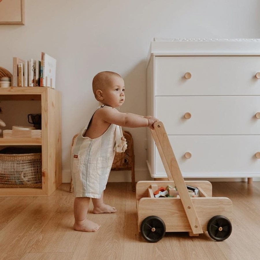 Babies & Toddlers Qtoys Wooden Walker Wagons | Classic Baby Walker