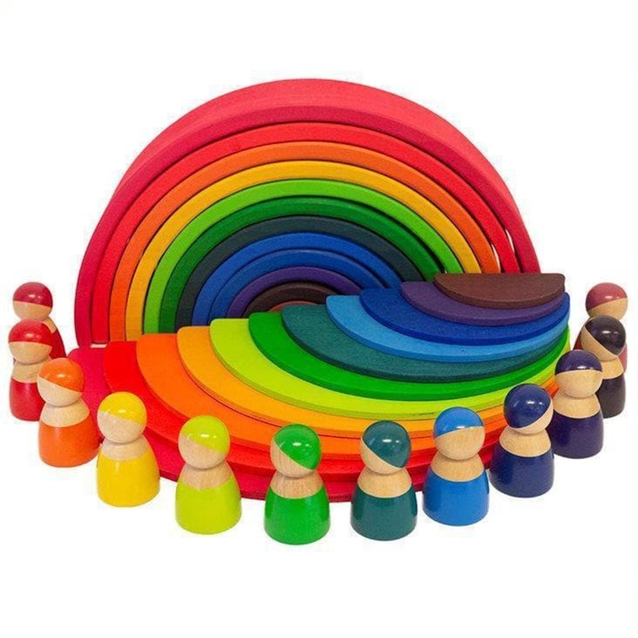 Babies & Toddlers My Happy Helpers Stacking Toys | Wooden Rainbow Starter Pack