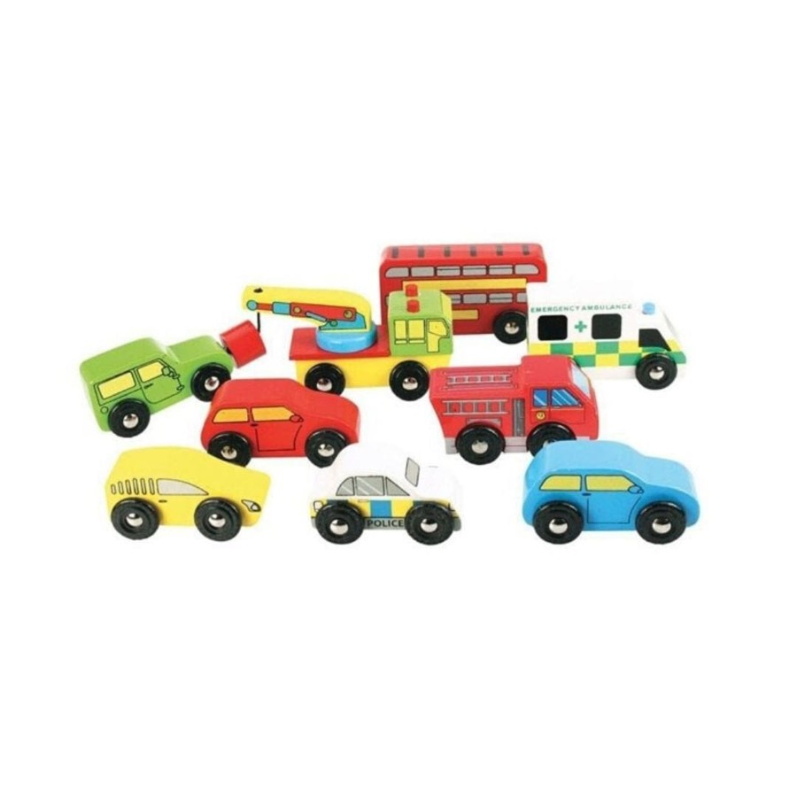 Kids Toys Bigjigs Wooden Toy Cars | Vehicle Pack