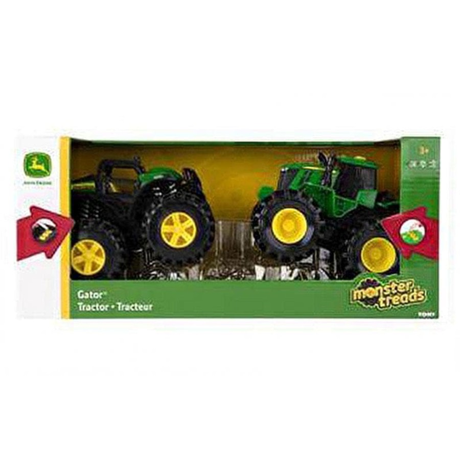 Kids Toys John Deere Construction Vehicle Toys | Monster Treads Lights & Sounds 15Cm Vehicles - 2 Pack